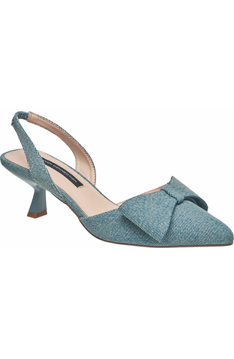 French Connection Slingback Flared Heel, Main, color, Denim