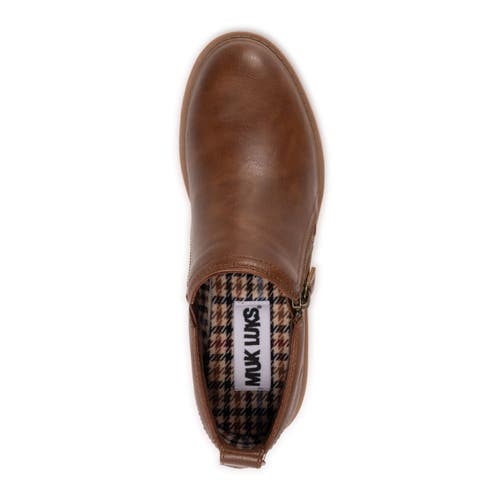 Muk Luks Lainey Side Zip Bootie In Brown