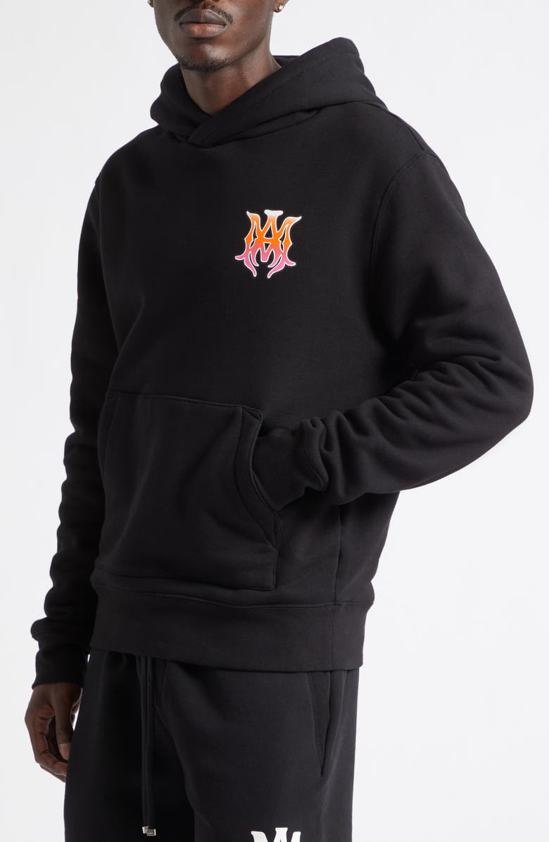 AMIRI MA Surf Regular Fit Cotton Hoodie, Alternate, color, Black
