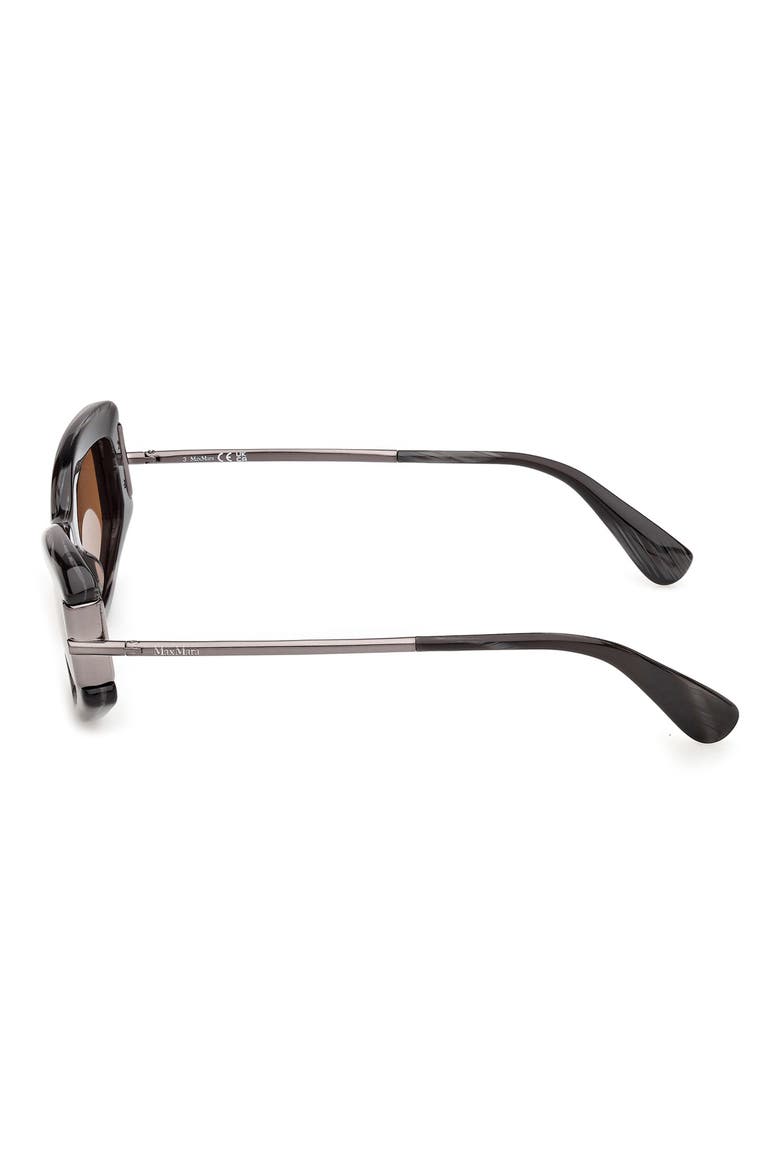 52mm Cat Eye Sunglasses, Alternate, color, BLACK HORN / GUNMETAL / BROWN