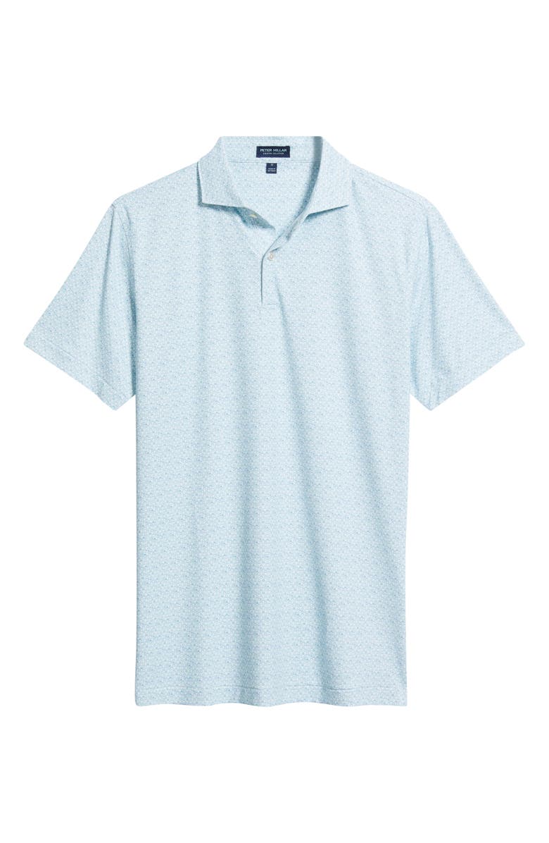 Peter Millar Wood Fired Performance Jersey Golf Polo, Main, color, Blue/ White