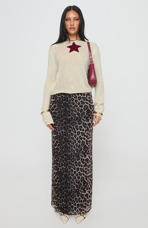 Princess Polly Big Star Knit Sweater In Cream