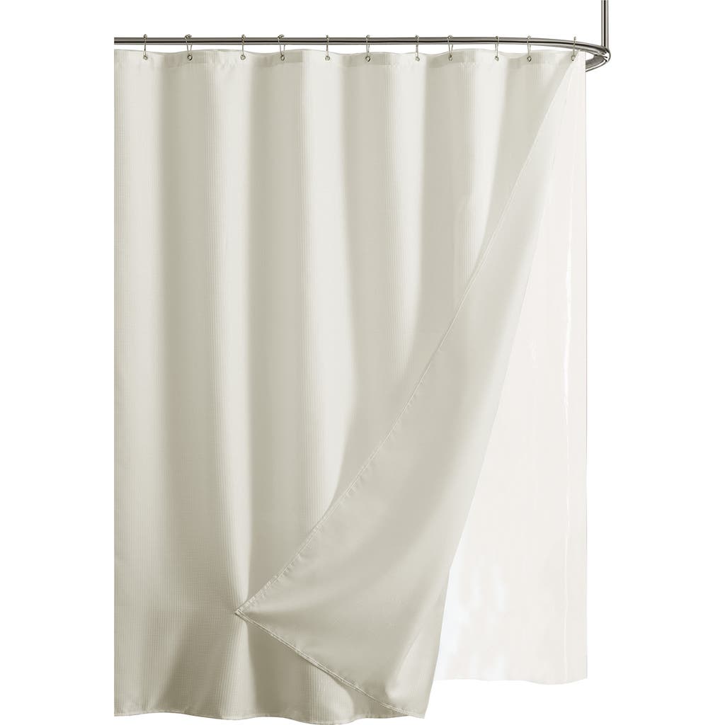 Dainty Home Textured Shower Curtain In White