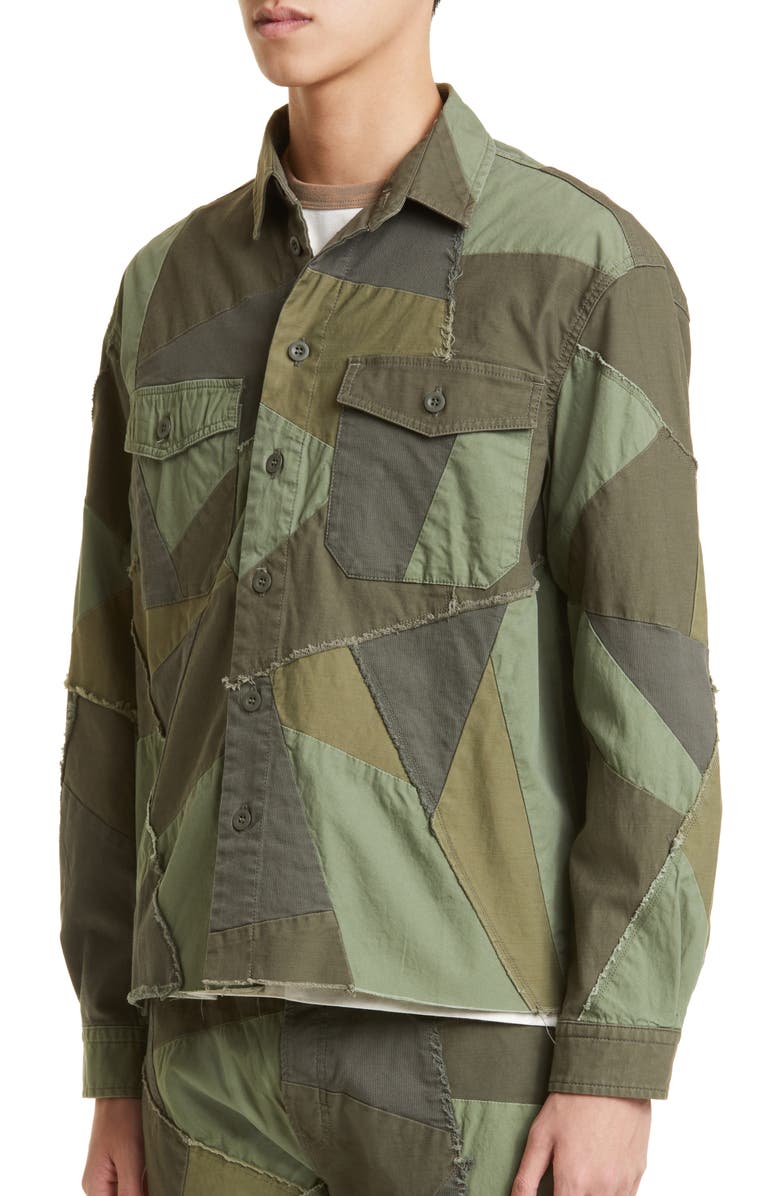 John Elliott Patchwork Military Shirt Jacket, Alternate, color,