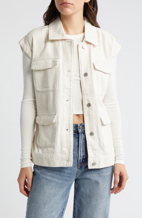 Olanda Cargo Belted Denim Vest