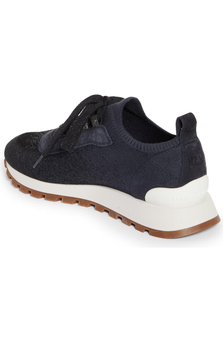 Brunello Cucinelli Monili Knit Lace-Up Sneaker, Alternate, color,