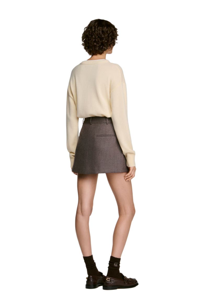 Wool Skort, Alternate, color, Greige
