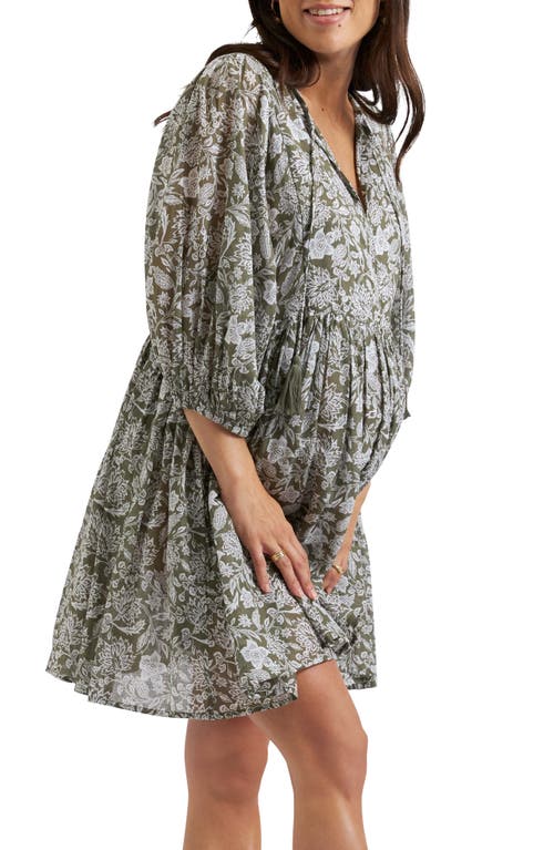 RIPE MATERNITY RIPE MATERNITY CALI LONG SLEEVE COTTON MATERNITY/NURSING DRESS