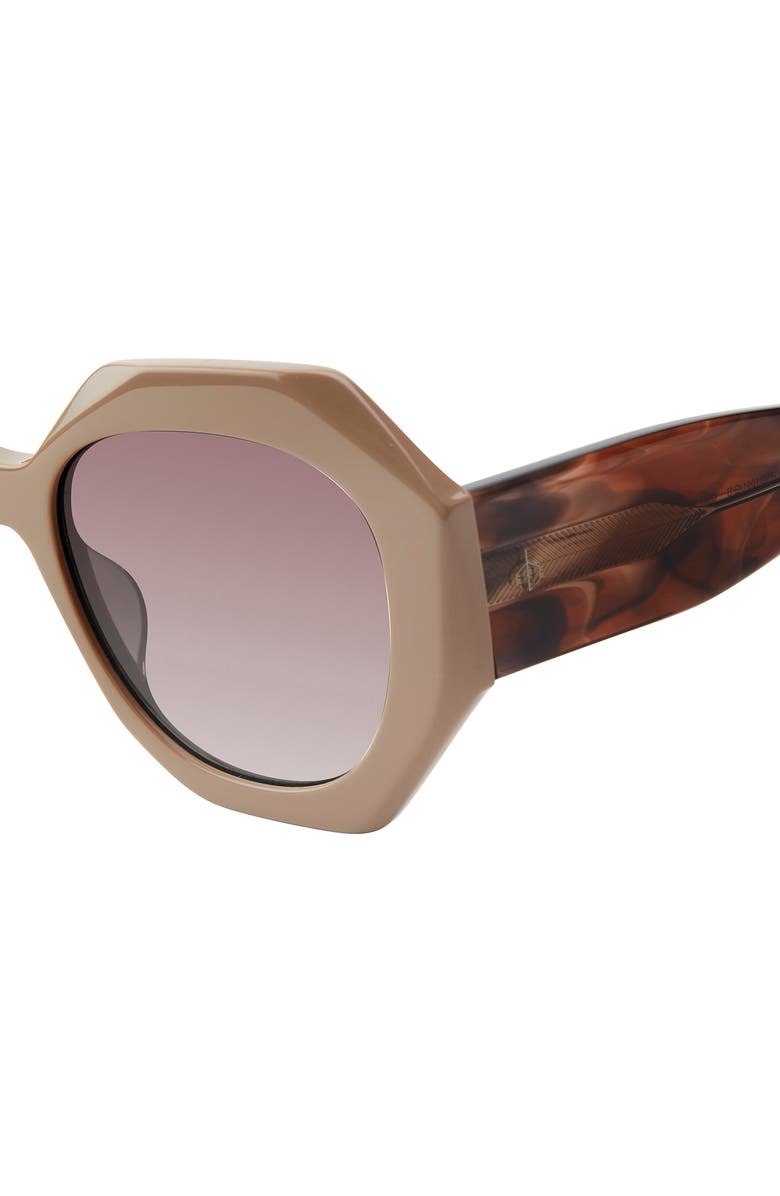 rag & bone 53mm Rectangular Sunglasses, Alternate, color, Brown
