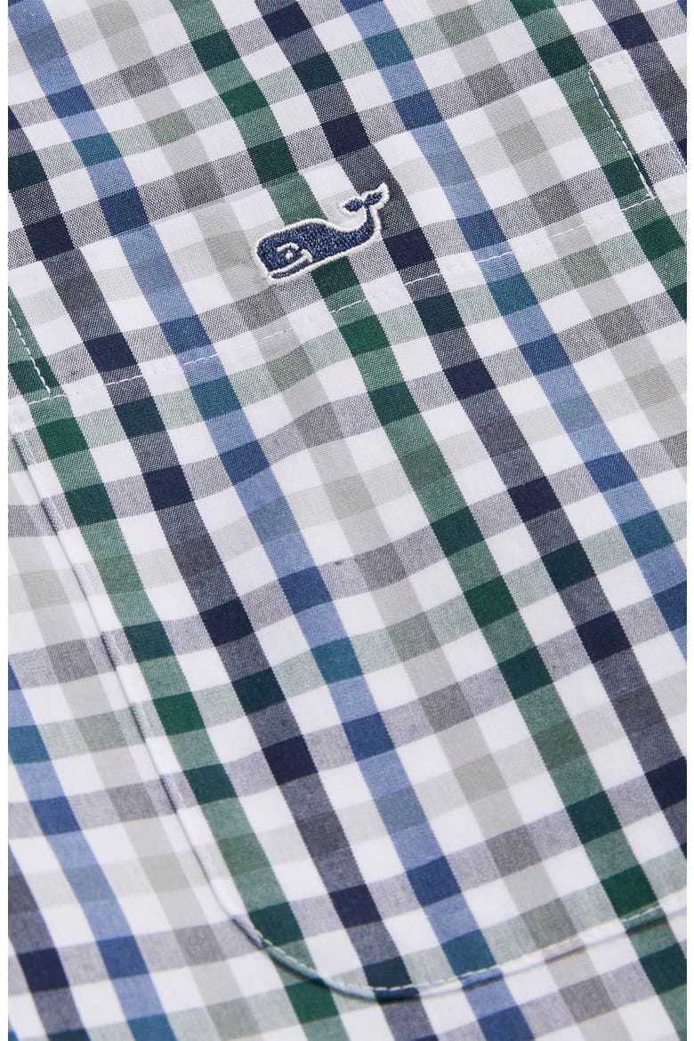 Classic Fit Tattersall Poplin Button-Down Shirt, Alternate, color, CHARLESTON GREEN PLD