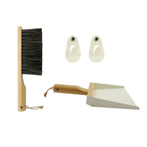 Andree Jardin Mr & Mrs Clynk Hand Brush, Dustpan, and Wall Hooks Set