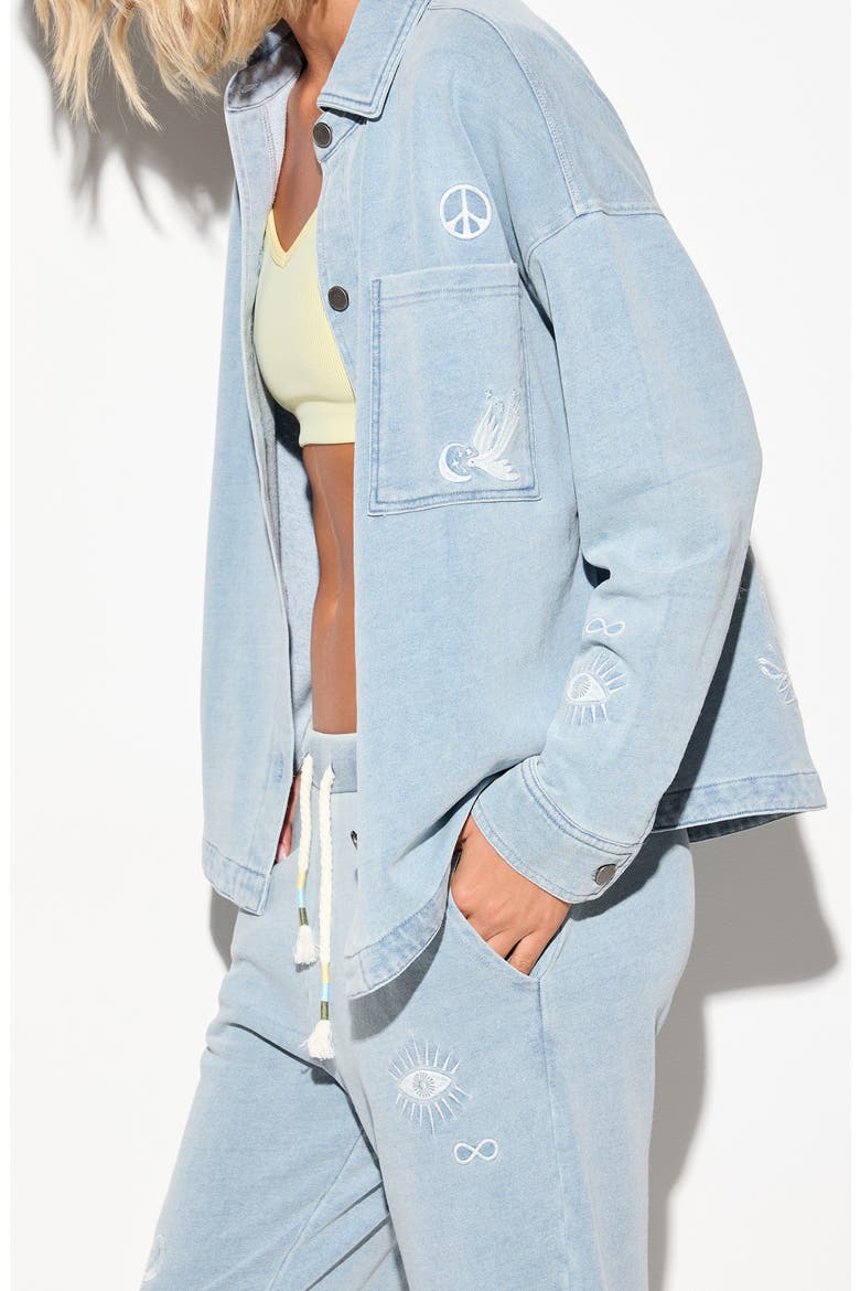 Eye Bloom Sunny Button-Up Shirt, Alternate, color, BLEACHED DENIM