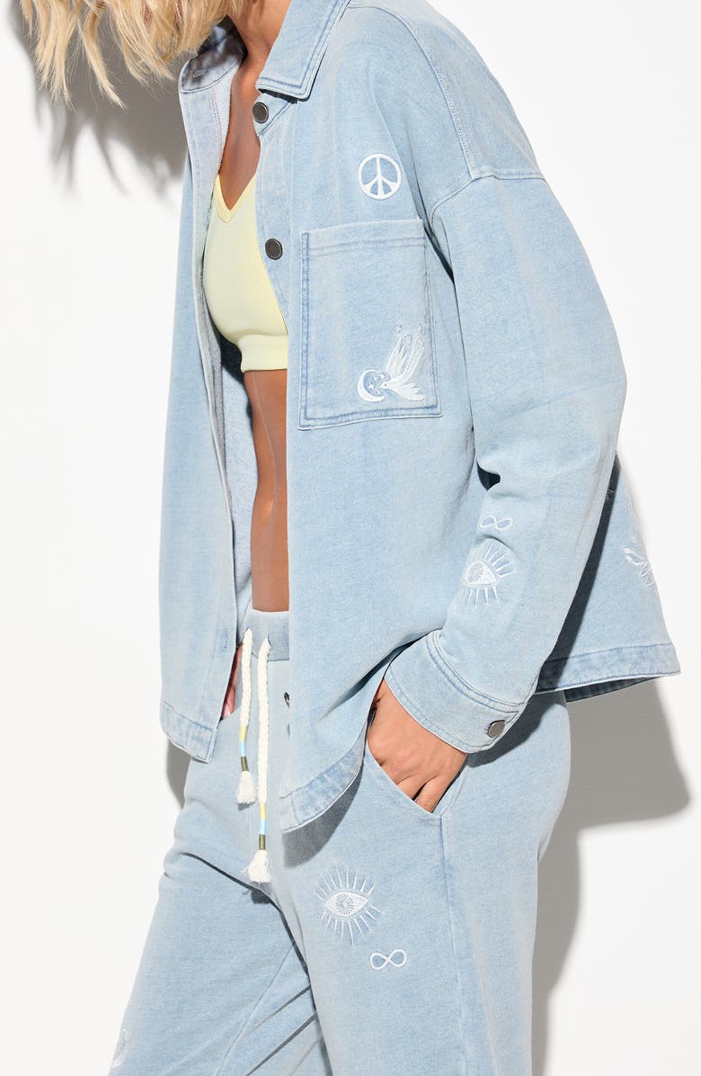 Spiritual Gangster Eye Bloom Sunny Button-Up Shirt, Alternate, color,