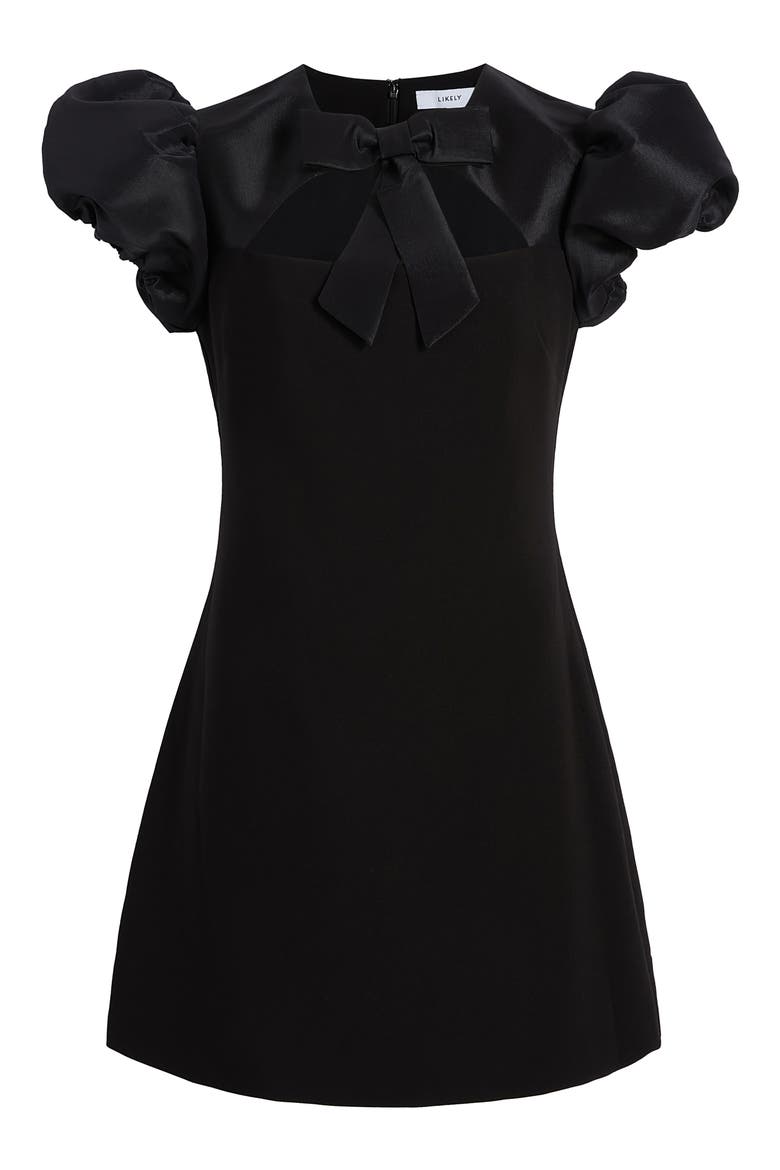Pirro Puff Sleeve Minidress, Alternate, color, BLACK