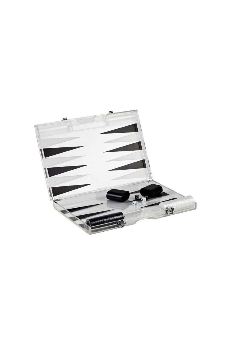 PURSONIC Premium Lucite Backgammon Set, Main, color, Black- 18 Inch