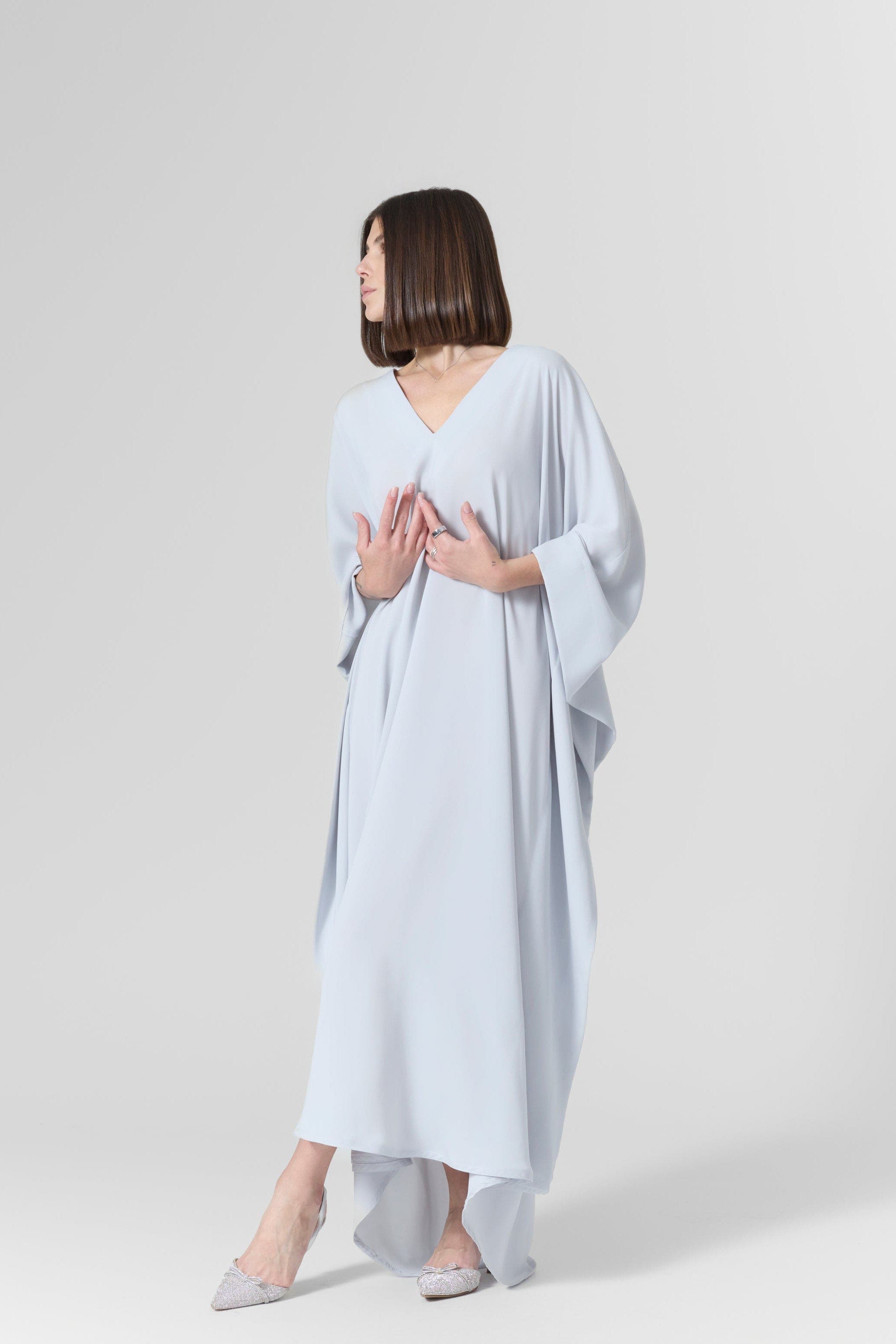 Luna Silk Crepe-Cady Gown - image 2