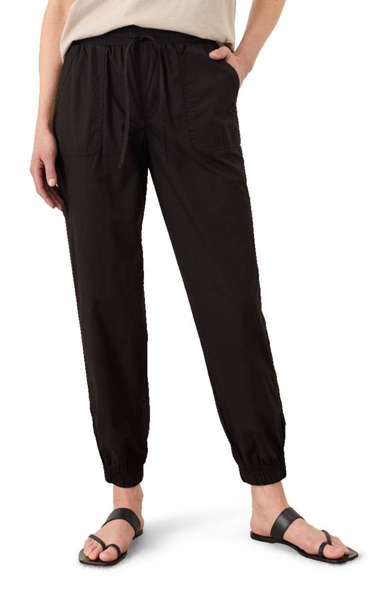 Pact Organic Cotton Monterey Poplin Jogger, Alternate, color, Black