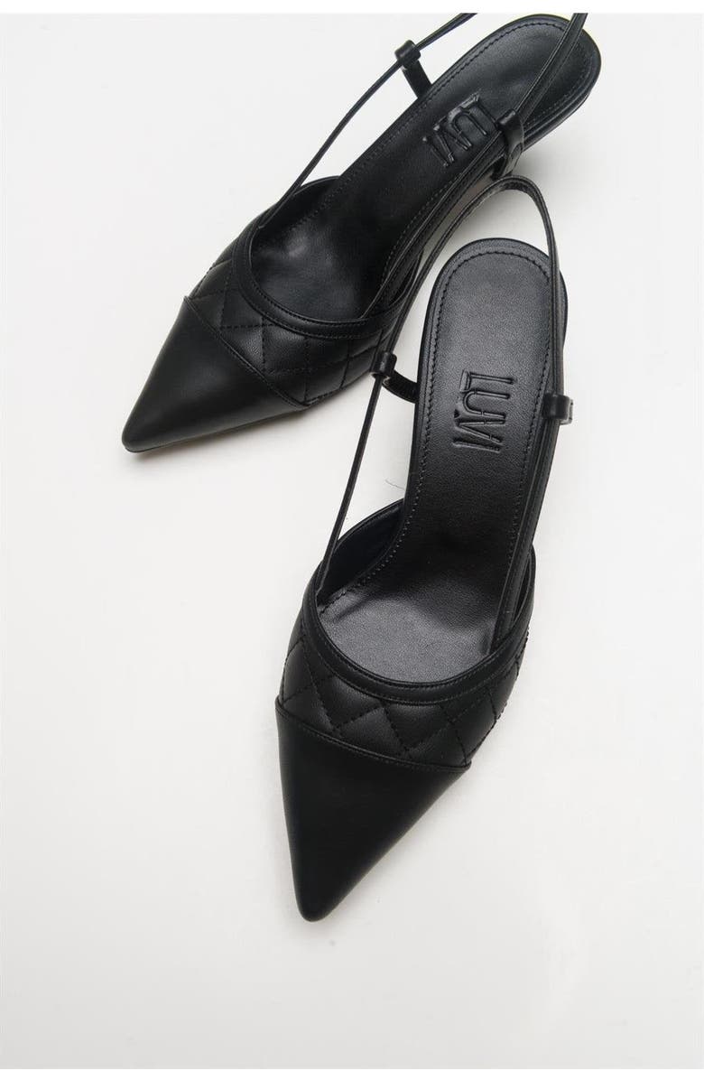 Prologue Shoes Goodge Slingback Pointed Toe Pump, Alternate, color, Black