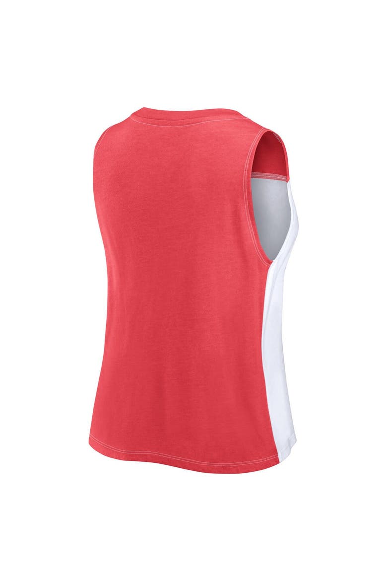 Women's Fanatics Branded Red/White Tampa Bay Buccaneers Script Color Block Tank Top, Alternate, color, Red