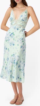 CAMI NYC Bibiana Floral Lace Trim Silk Slipdress