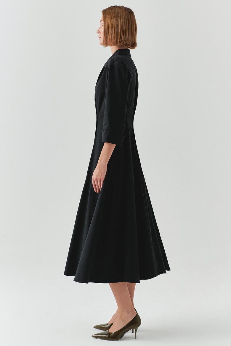 Estelle Jacket Collar Pocketed Dress, Alternate, color, BLACK