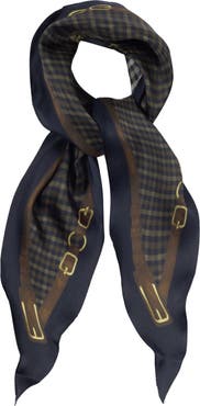 Lauren Ralph Lauren Plaid with Belting Border Silk Scarf