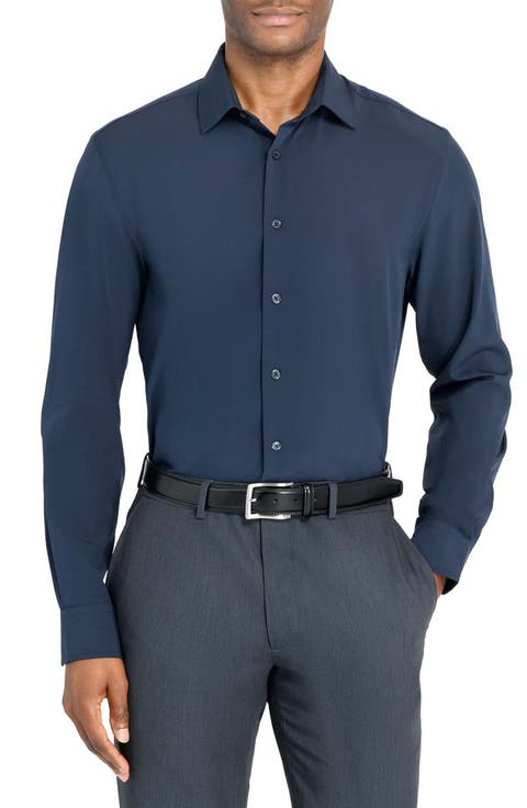 Slim Fit Solid Performance Dress Shirt