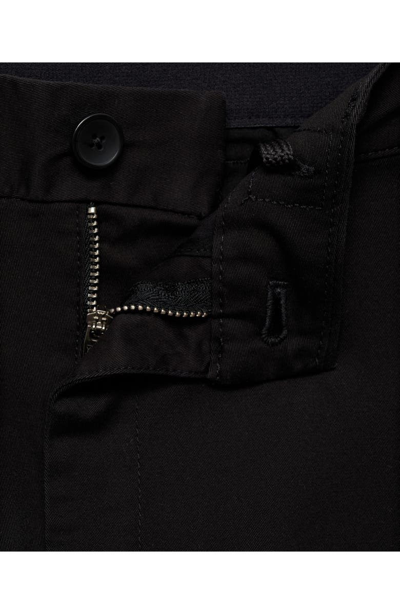 MANGO Prato Crop Tapered Stretch Cotton Chinos, Alternate, color, Black