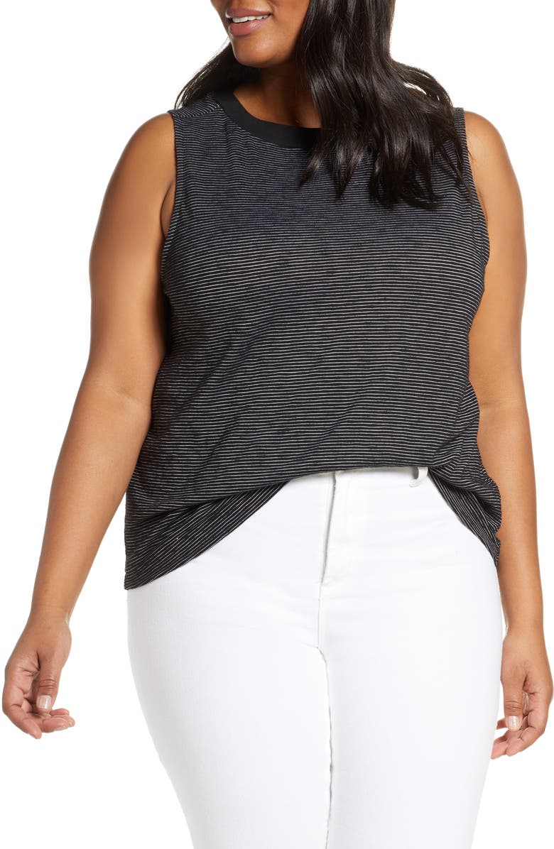 Caslon<sup>®</sup> Stripe Knit Tank Top, Main, color, 