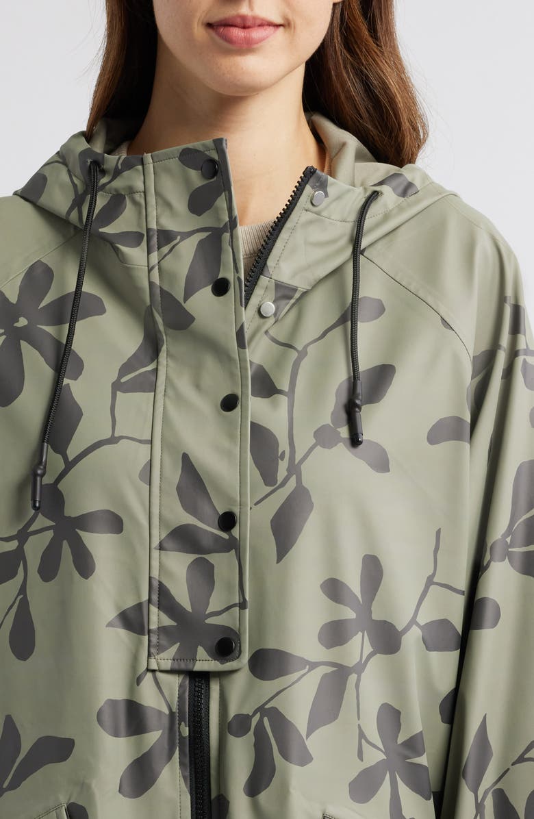 Masai Copenhagen Theia Leaf Print Hooded Raincoat, Alternate, color,