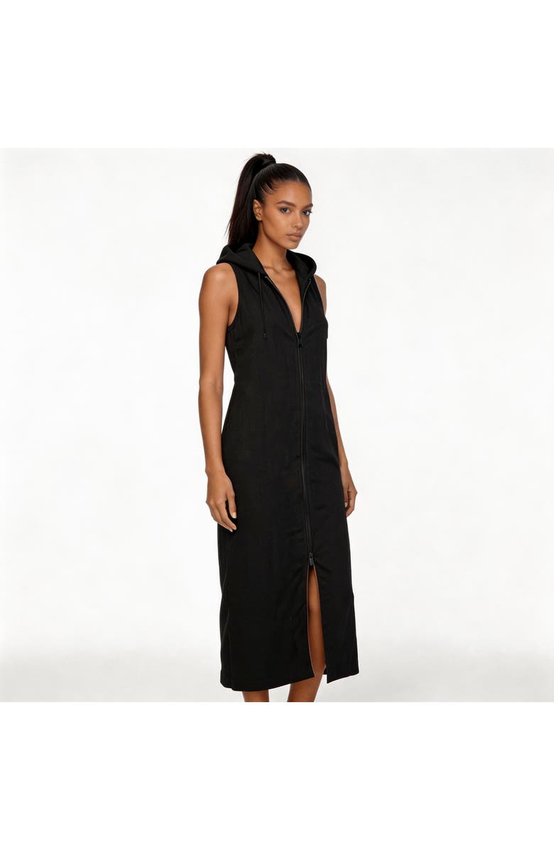 LAS Loungewear Leeward Linen Dress, Main, color, Black