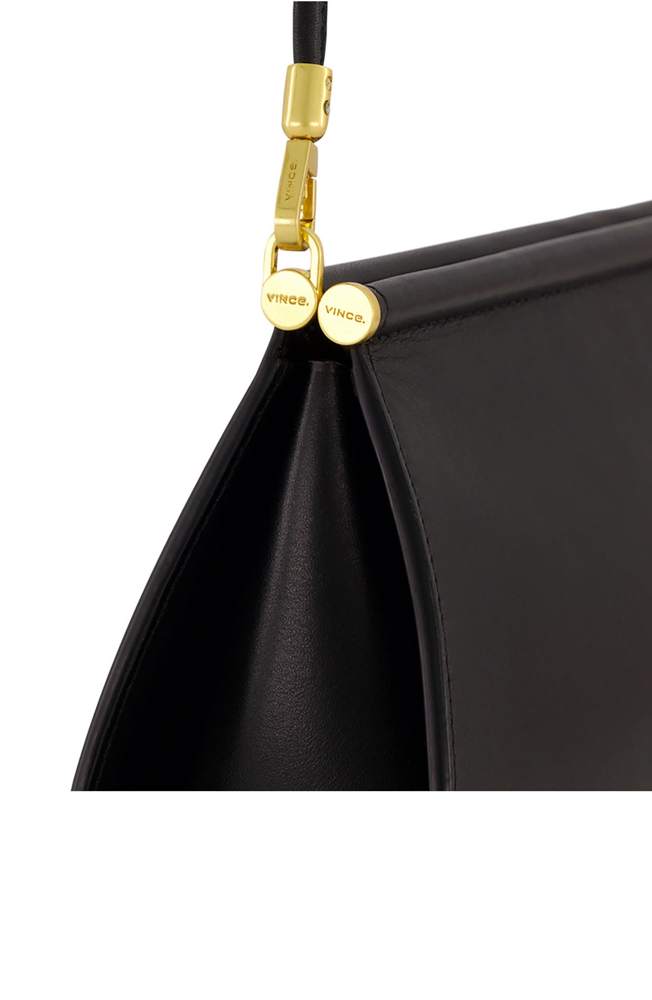 Double Bar Nappa Leather Frame Shoulder Bag, Alternate, color, BLACK