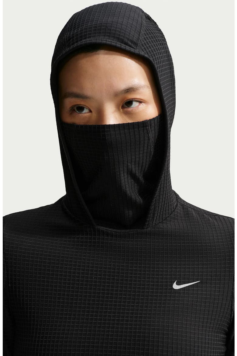 Swift Therma-FIT Performance Hooded Running Top, Alternate, color, 010 BLACK/REFSIL