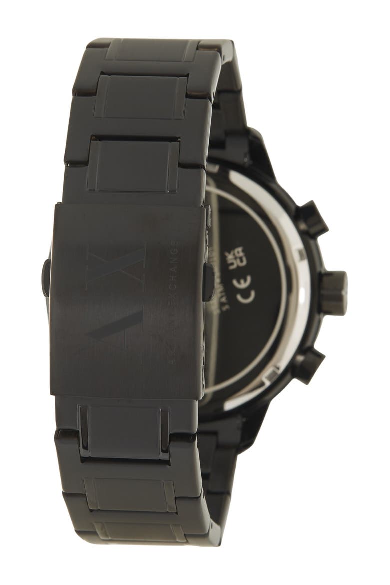 Men's Round Chronograph Bracelet Watch, 49mm, Alternate, color, BLACK
