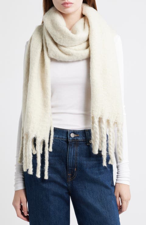 Cozy Sparkle Fringe Scarf
