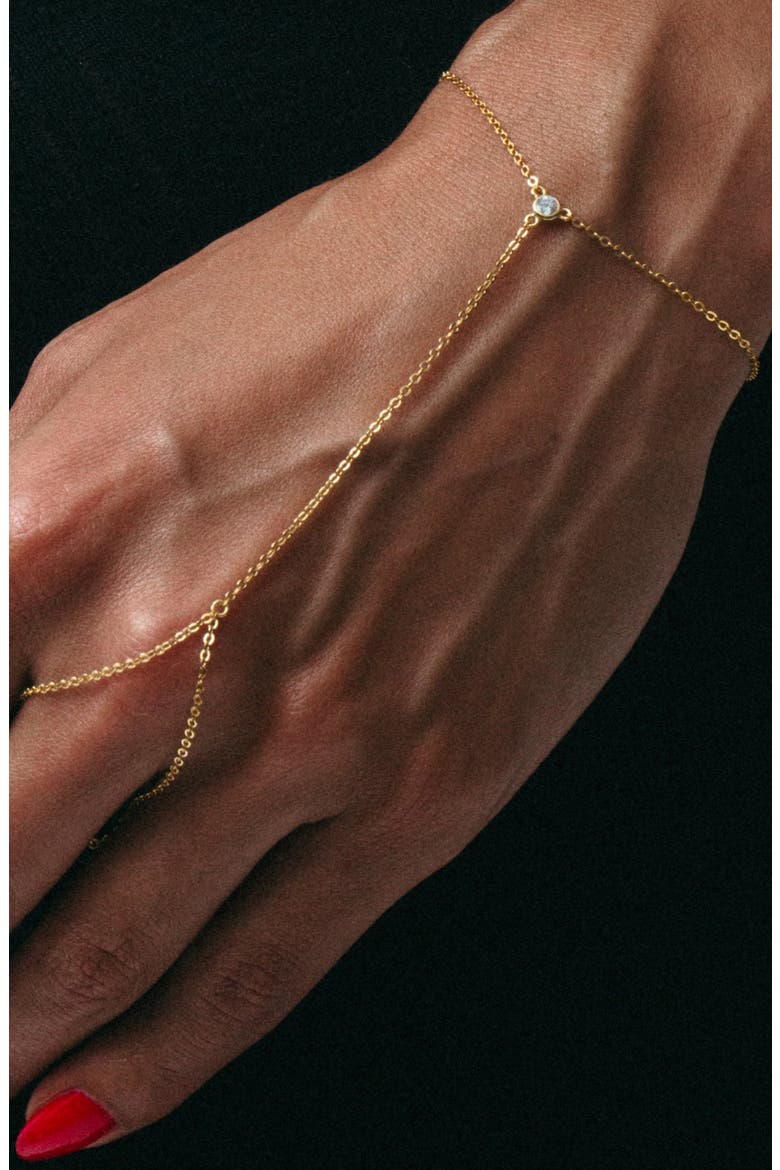 The Single Stone Hand Chain, Alternate, color, GOLD