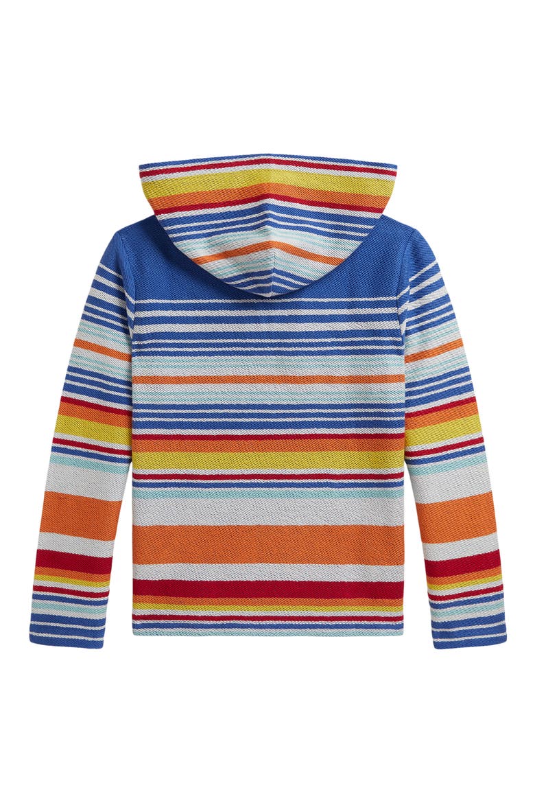 Kids' Stripe Cotton French Terry Hoodie, Alternate, color, BAI BLUE MULTI