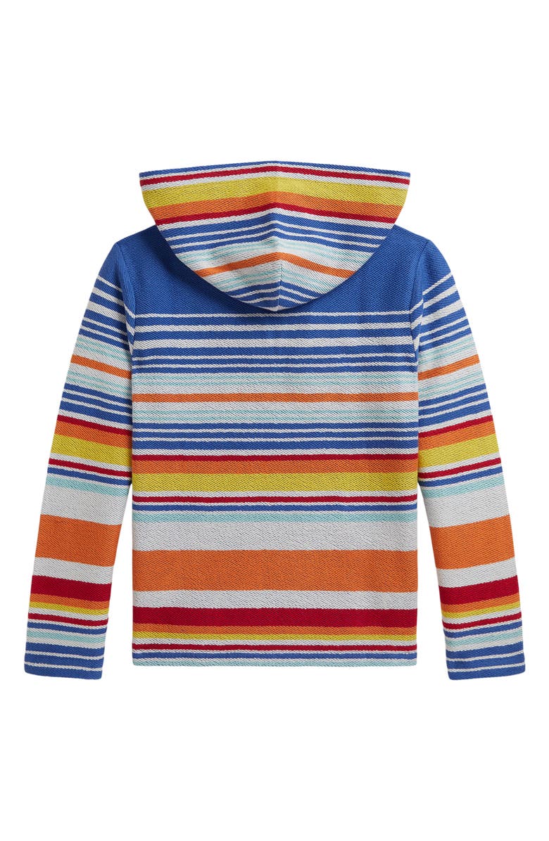 Polo Ralph Lauren Kids' Stripe Cotton French Terry Hoodie, Alternate, color, Bai Blue Multi