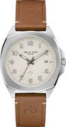 rag & bone Bleeker Leather Strap Watch, 40mm