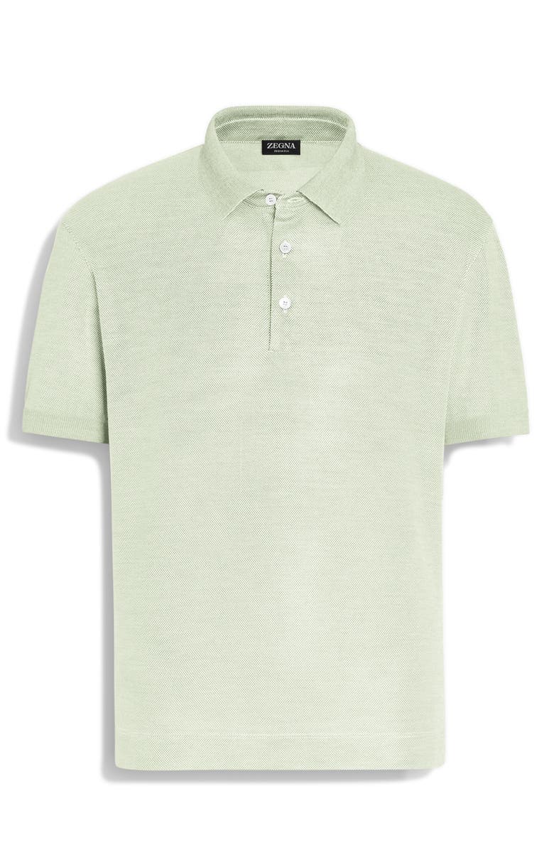 ZEGNA Honeycomb Short Sleeve Silk Polo, Alternate, color, 