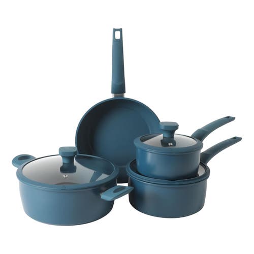 Gibson 7 Piece Nonstick Carbon Steel Cookware Set In Blue
