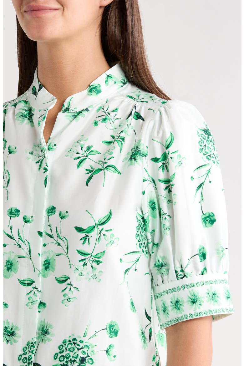 Floral Button-Up Top, Alternate, color, VIBRANT KELLY