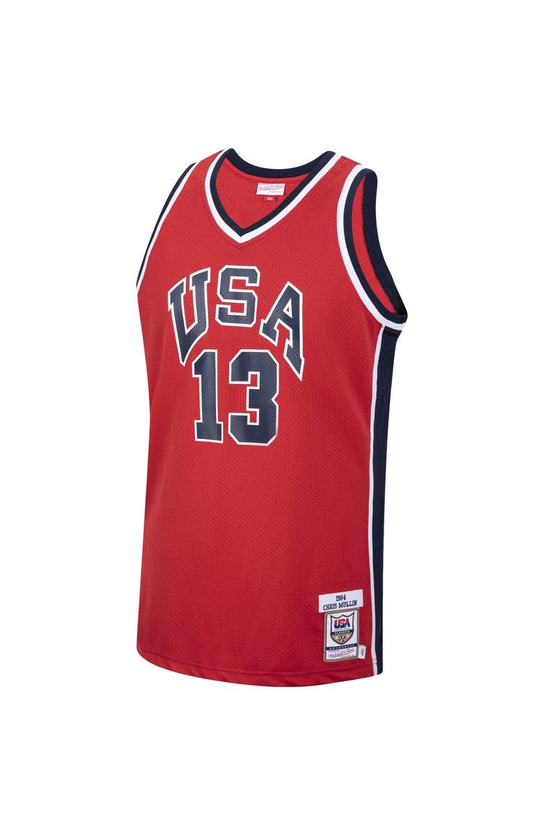 Mitchell & Ness Men's Mitchell & Ness Chris Mullin Red USA Basketball 1984 Authentic Jersey, Alternate, color, Red