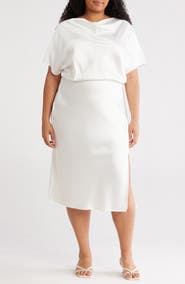 Renee C Satin Off the Shoulder Dress