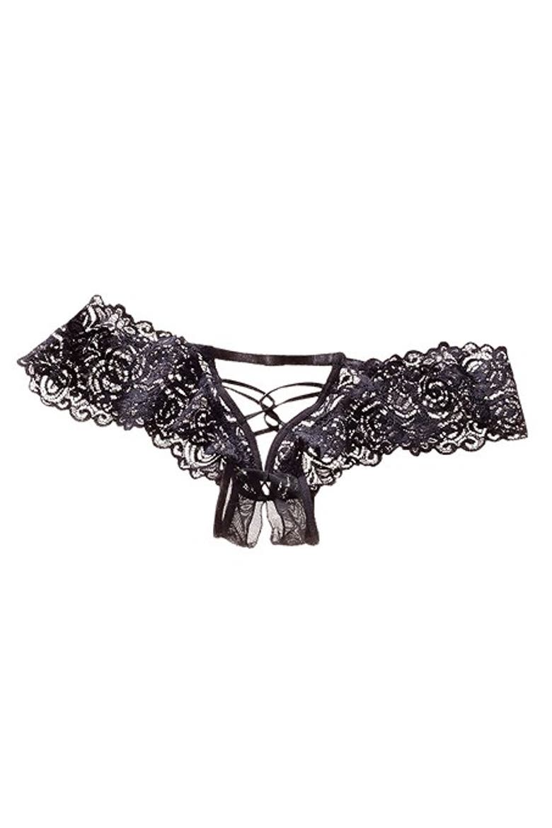Women's Strappy Open Thong, Main, color, Black