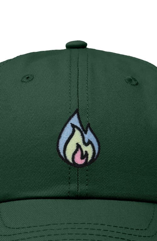 Dalix Fire Dad Hat In Dark Green