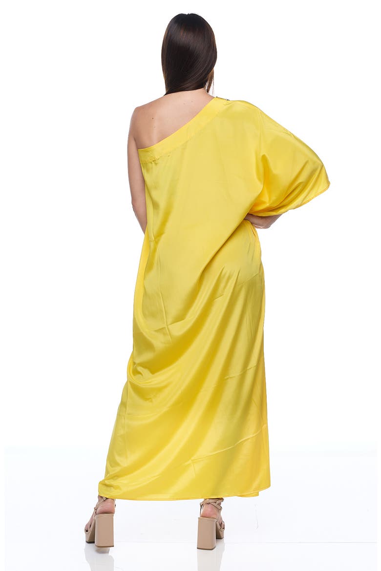 Embellished One-Shoulder Dress, Alternate, color, YELLOW