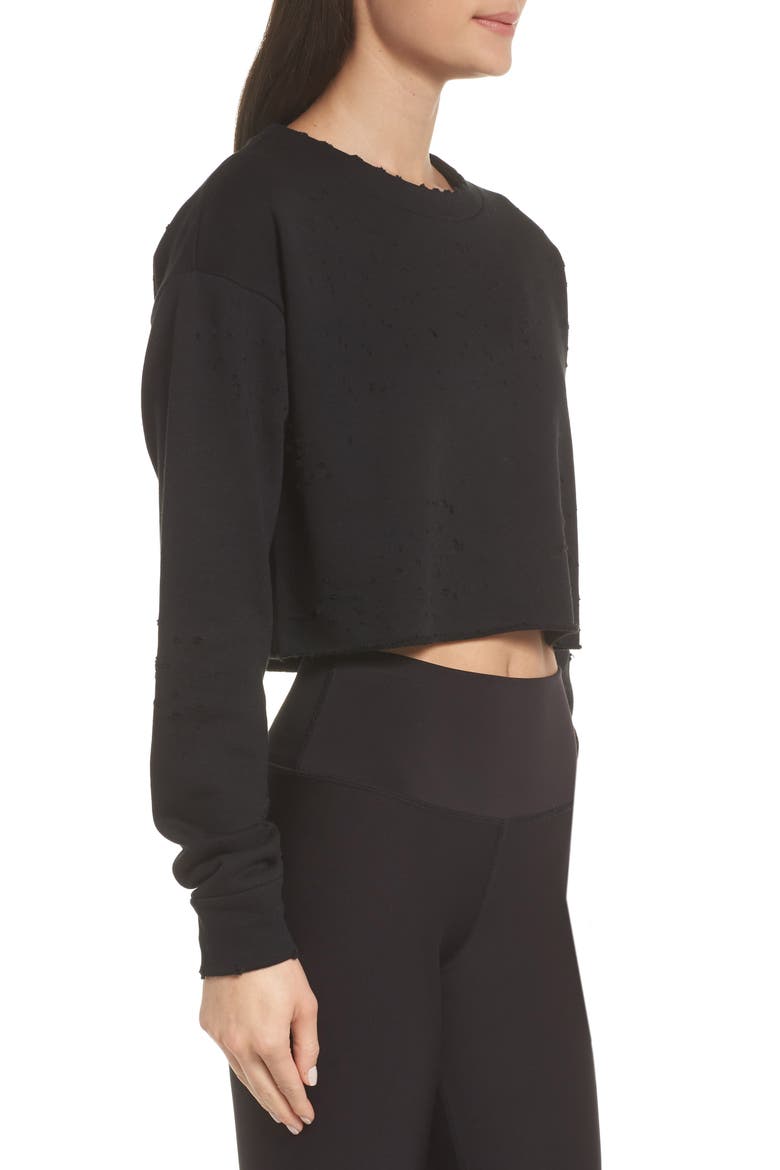 Fierce Crew Pullover, Alternate, color, BLACK