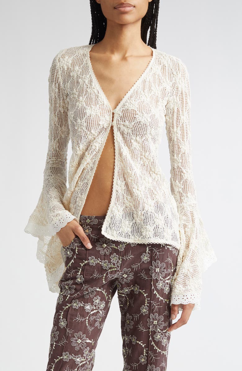 Siedrés Sileas Floral Lace Cardigan, Main, color, 