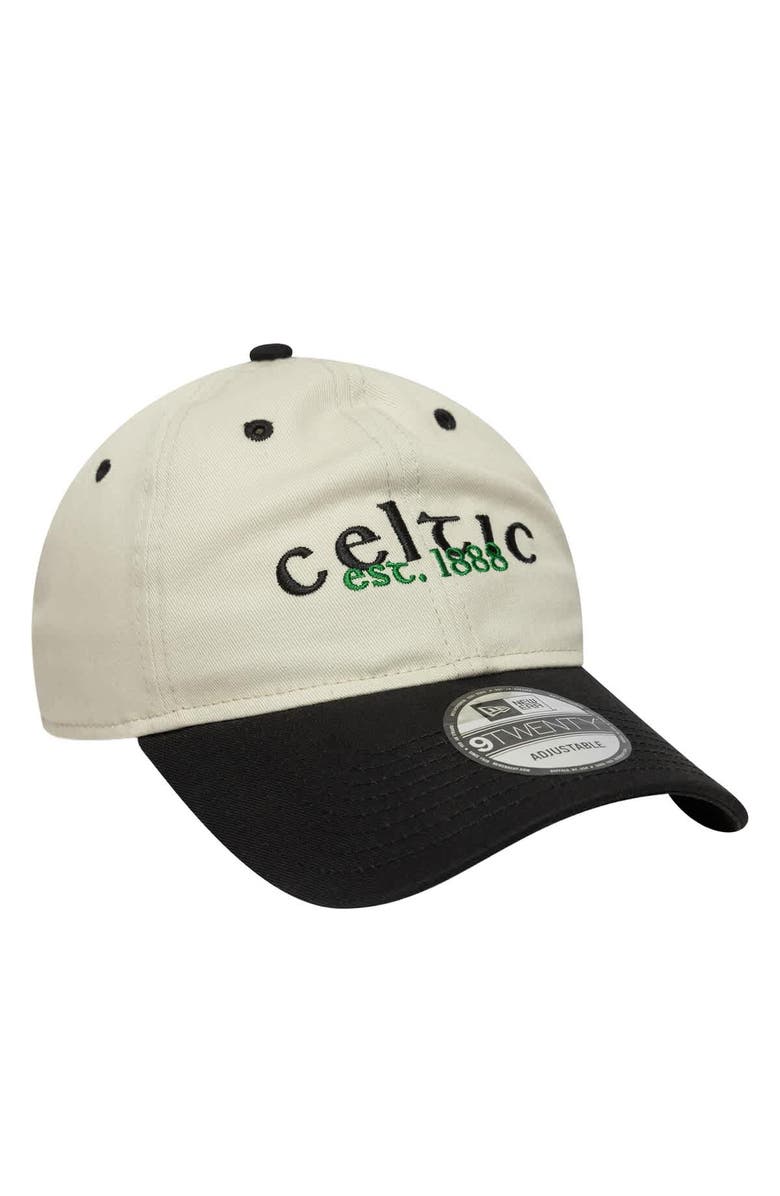 New Era Men's New Era  Light Beige/Black Celtic Contract 9TWENTY Adjustable Hat, Alternate, color, Light Beige